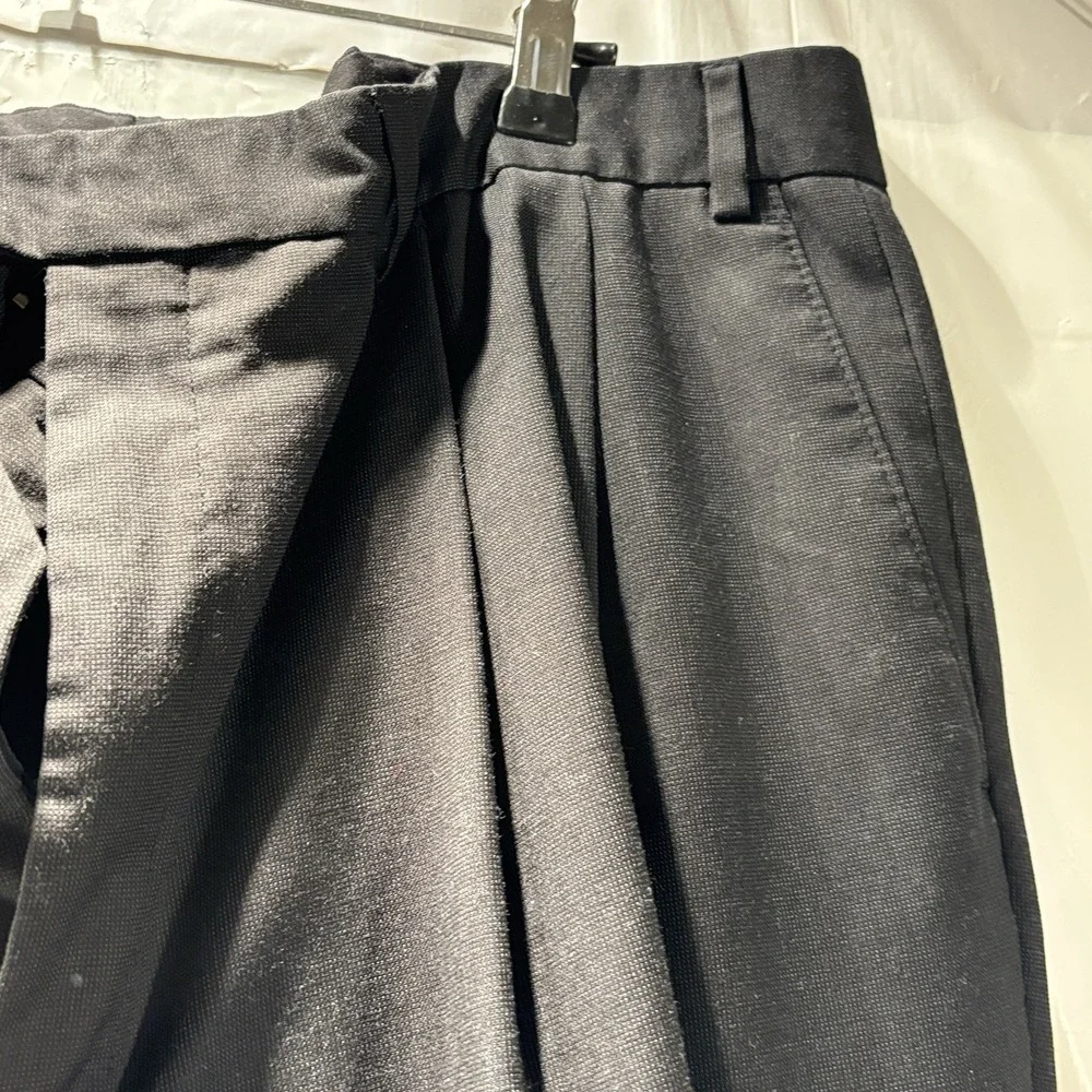 Mens Unbranded Black Dress Pants No Tags Or Size 5-Pockets Zip Belt Loops